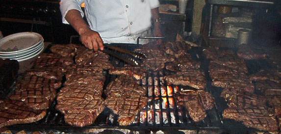 Steaks grilling